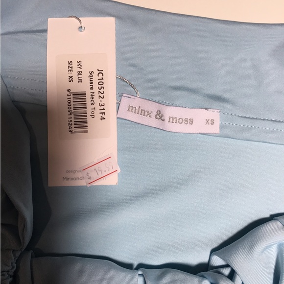 Women’s sleeveless top minx and Matt Moss label size extra small blue - Picture 3 of 4